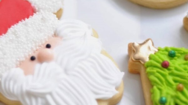 Santa-shaped cookies